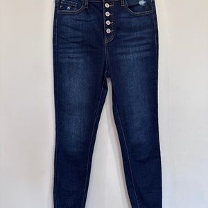 KanCan Dark Wash, Button-Fly Denim Skinny Jeans - Size 7/27